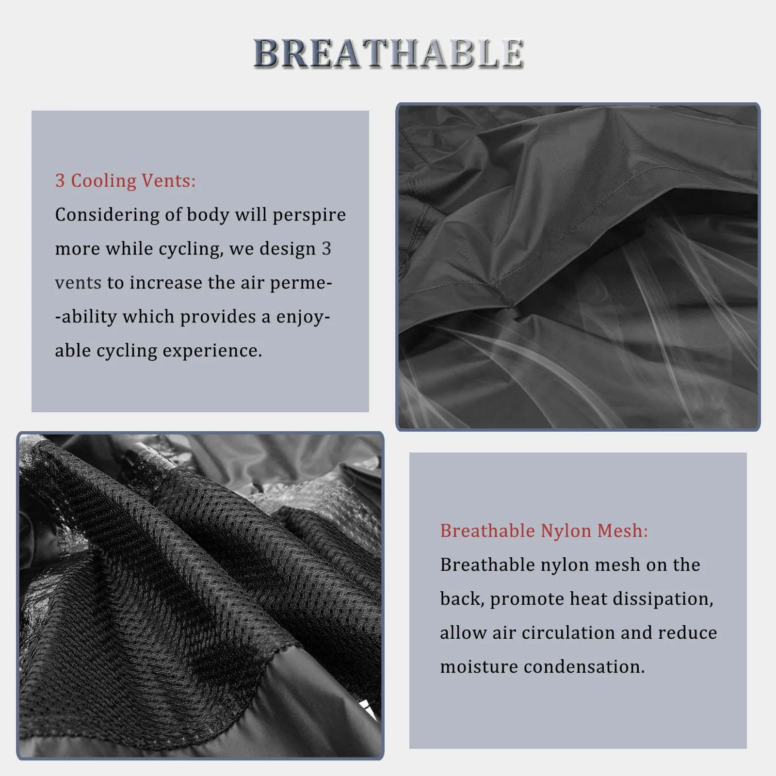 ROCKBROS Cycling Jacket Waterproof Rain Jacket Reflective  Unisex
