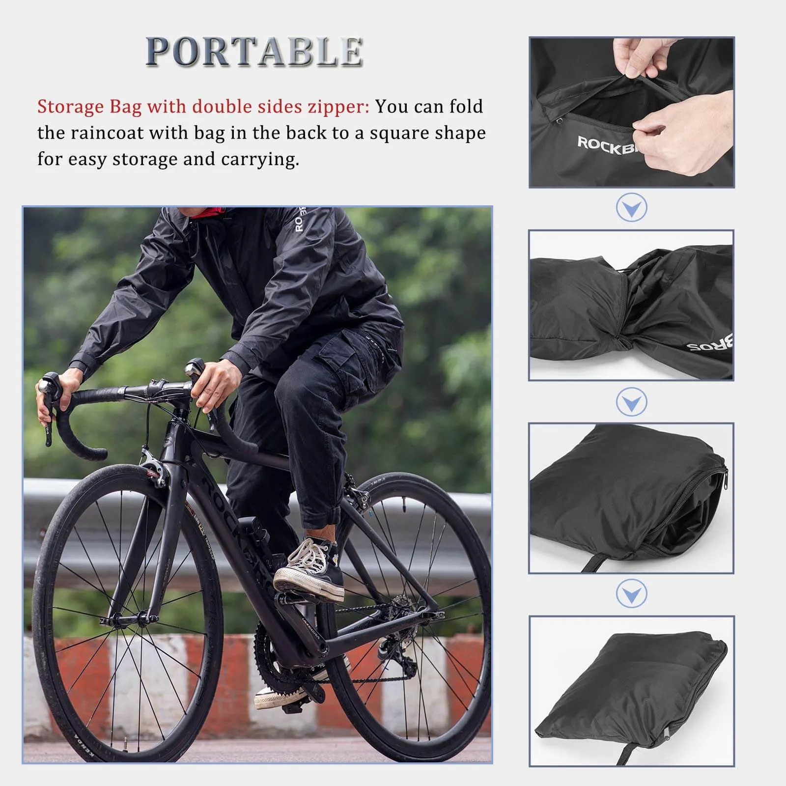 ROCKBROS Cycling Jacket Waterproof Rain Jacket Reflective  Unisex