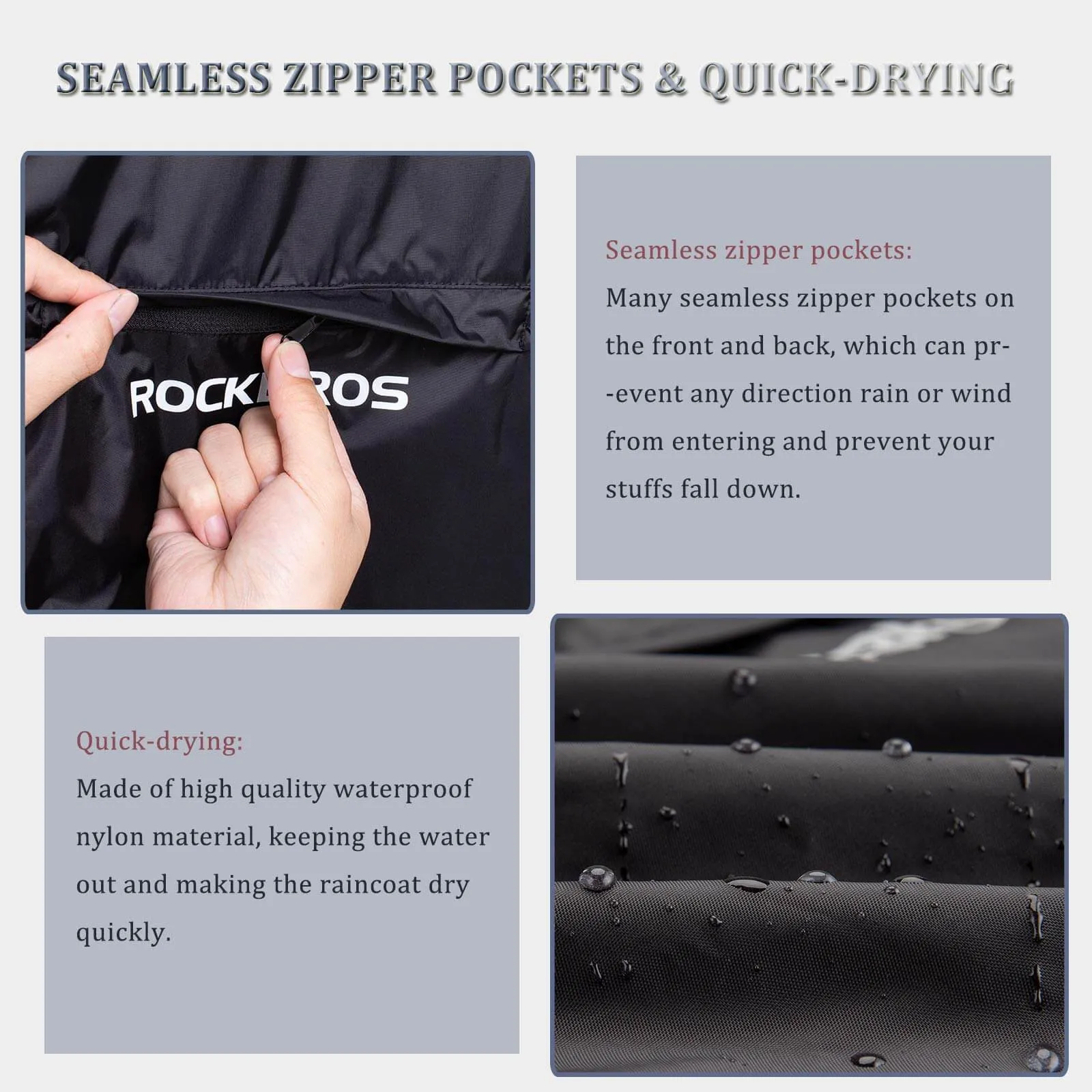 ROCKBROS Cycling Jacket Waterproof Rain Jacket Reflective  Unisex
