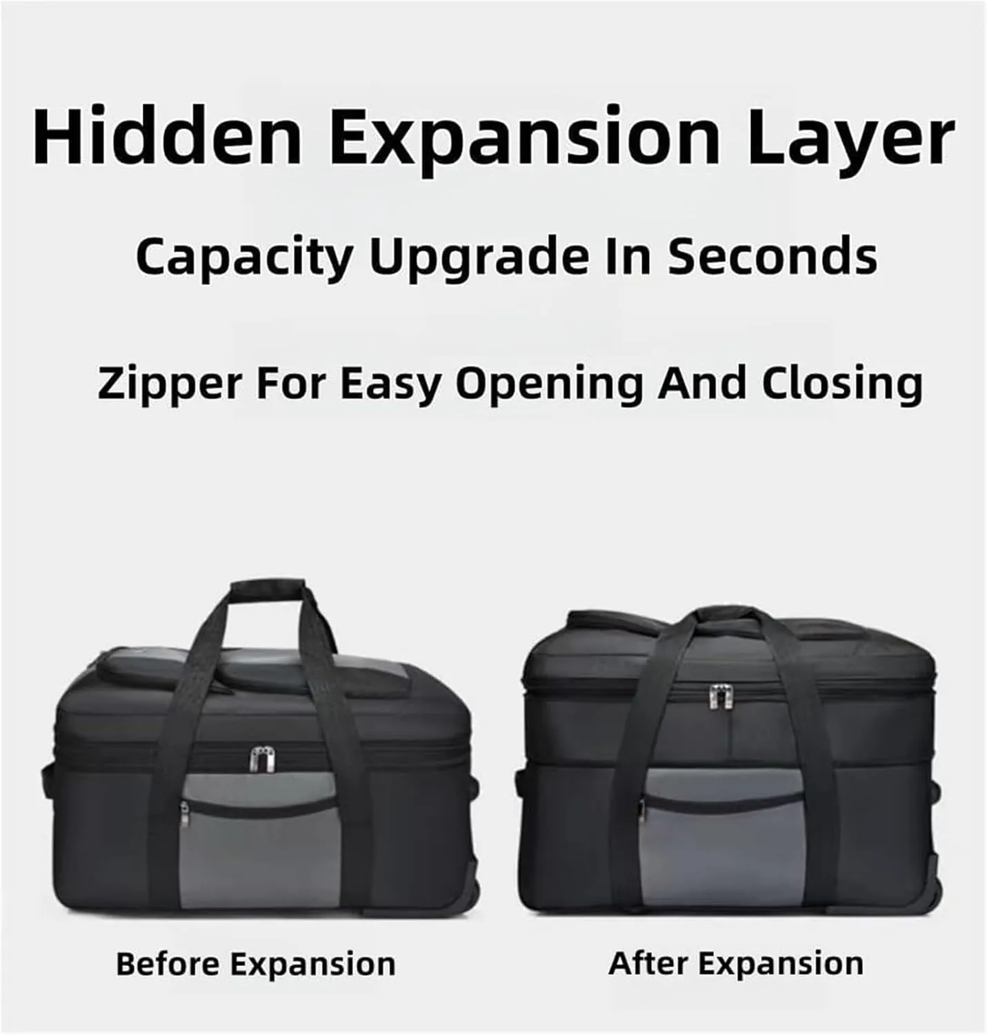 Rolling Duffle Bag With Wheels, Large Travel Bag，Weekender Overnight Bag For Travel, Business Trips(Red,Large)
