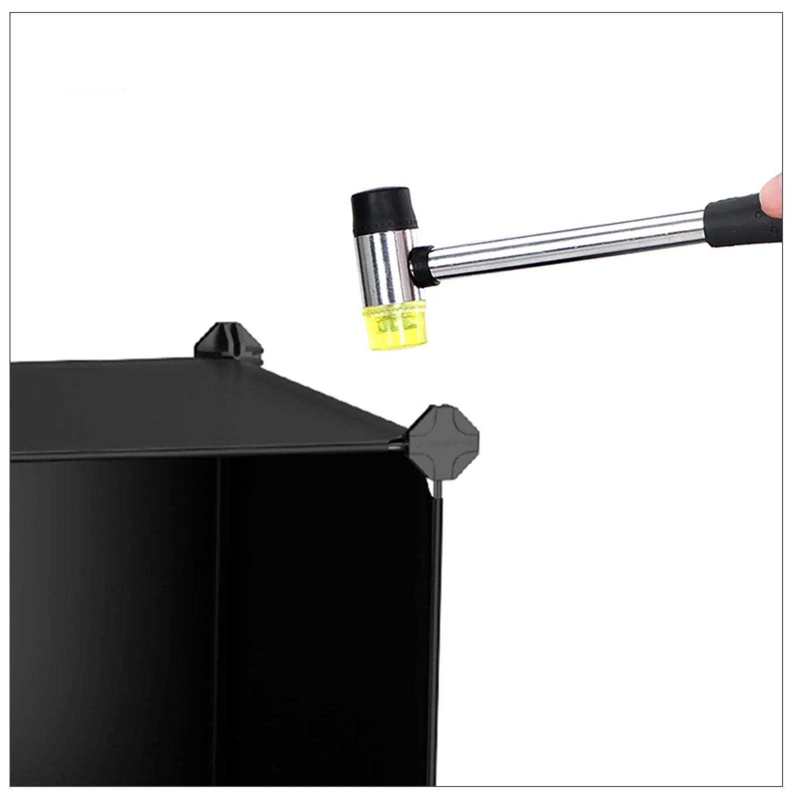Rootz 16 Cube Black Storage Organizer - Cube Organizer - Modular Storage - PP Plastic Panels - Metal Wire Frame - ABS Plastic Connectors - 153cm x 31cm x 153cm