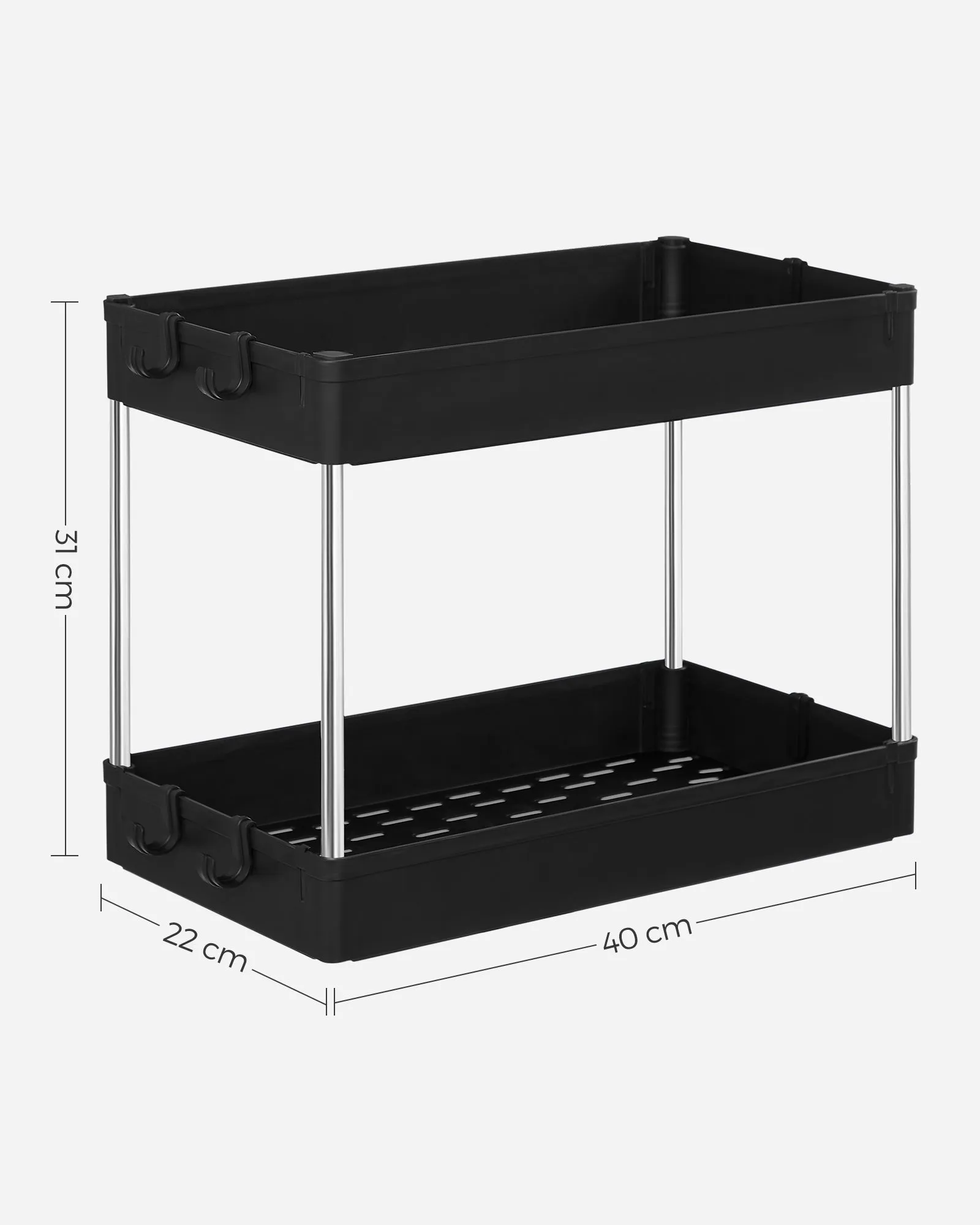 Rootz Spool Cabinet Organizer - Storage Rack - Thread Holder - PP Plastic - Stainless Steel Tubes - Lightweight - Compact - Easy Assembly - 22cm x 40cm x 31cm
