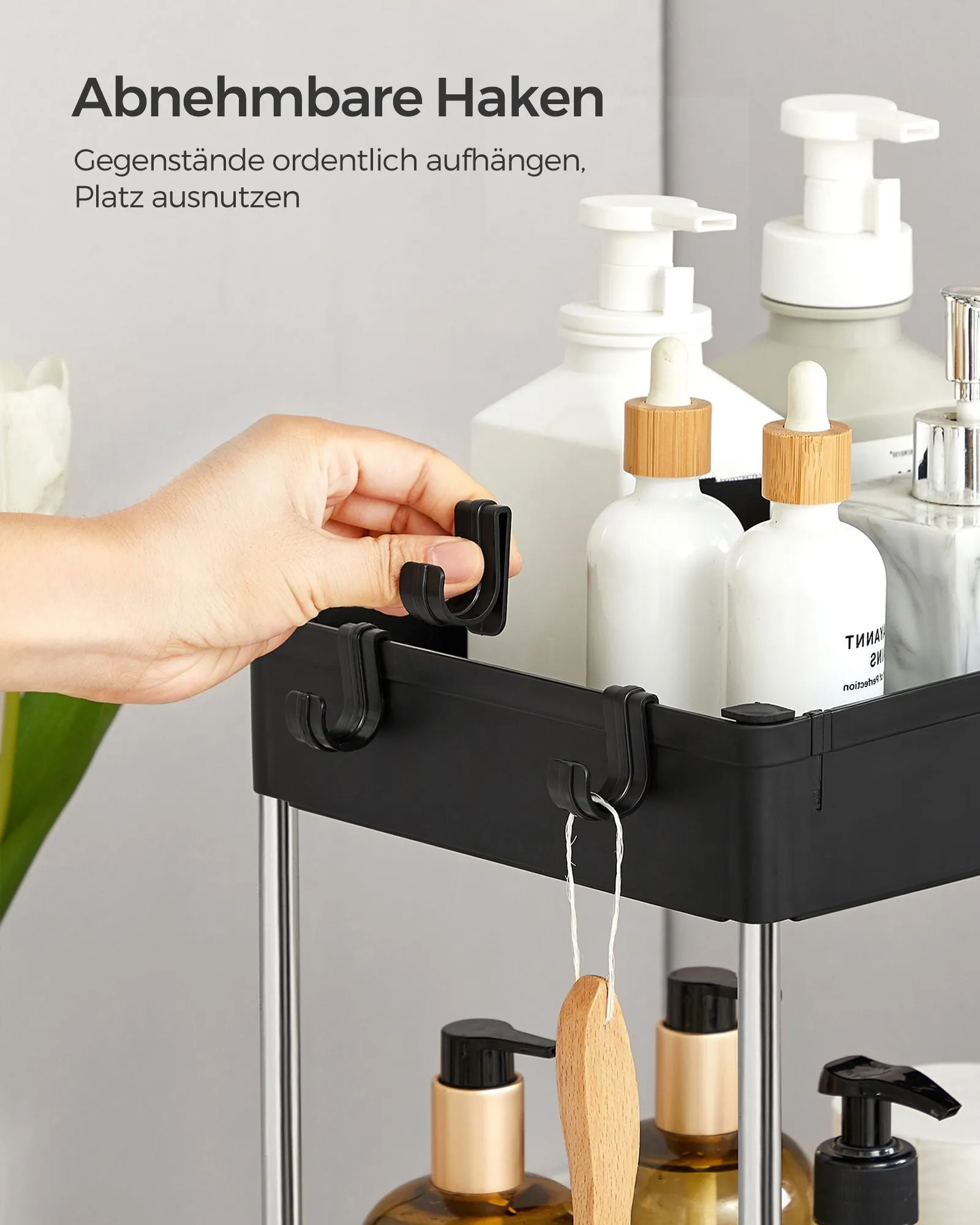 Rootz Spool Cabinet Organizer - Storage Rack - Thread Holder - PP Plastic - Stainless Steel Tubes - Lightweight - Compact - Easy Assembly - 22cm x 40cm x 31cm