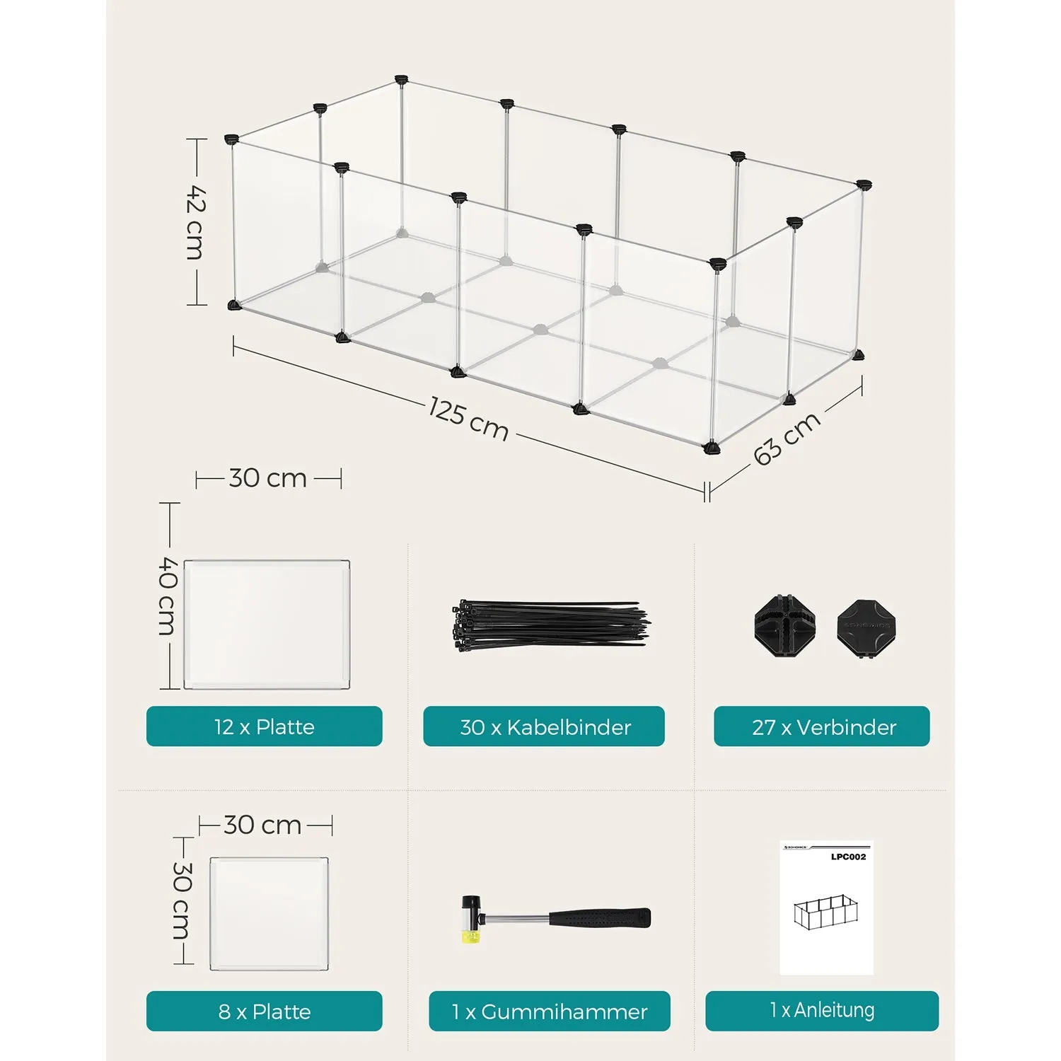 Rootz White Storage Cube Organizer - Plastic Storage Unit - Modular Storage System - PP and ABS Material - Lightweight - 125cm x 63cm x 42cm