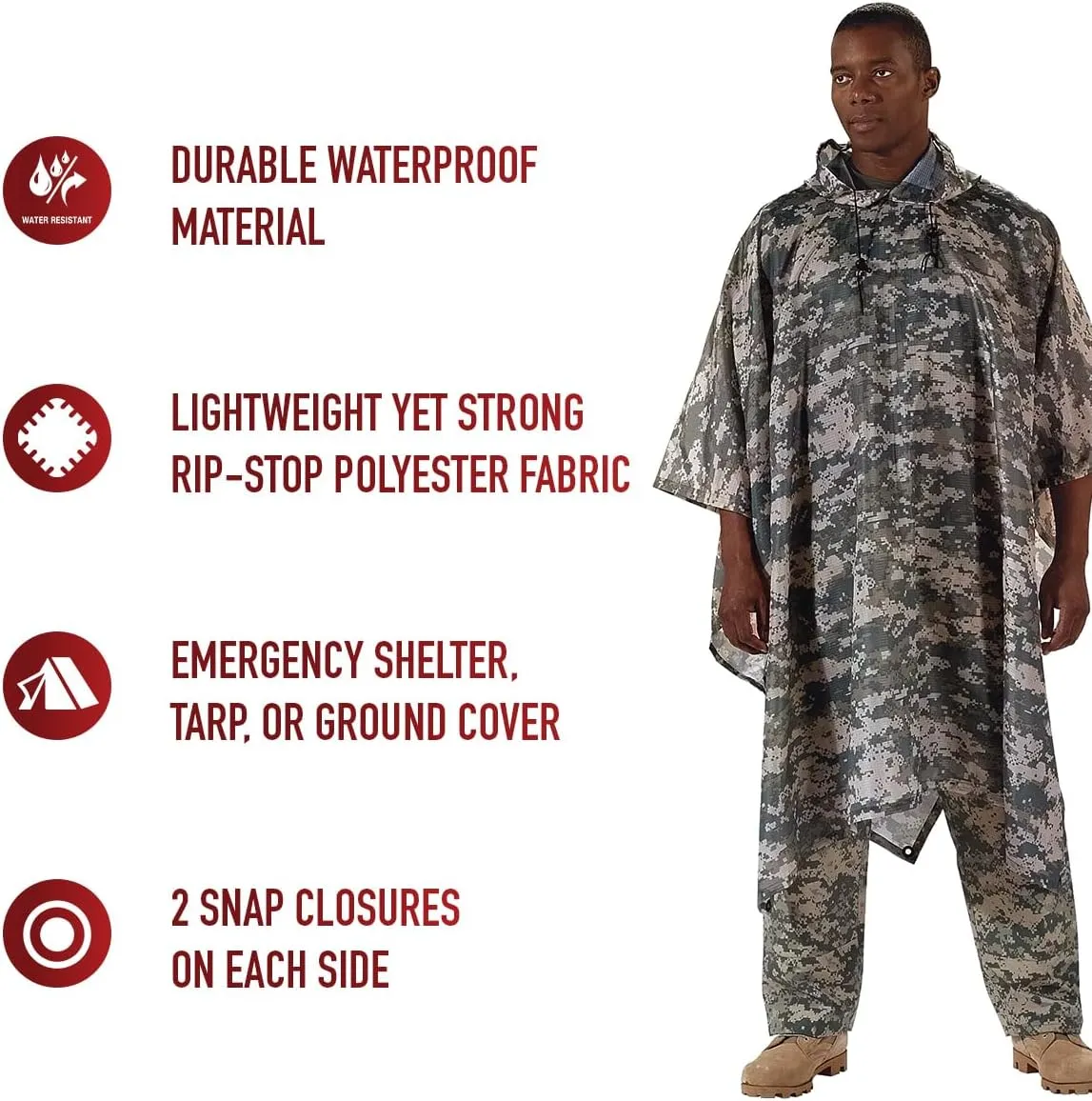 Rothco G.I. Type Military Rip-Stop Poncho
