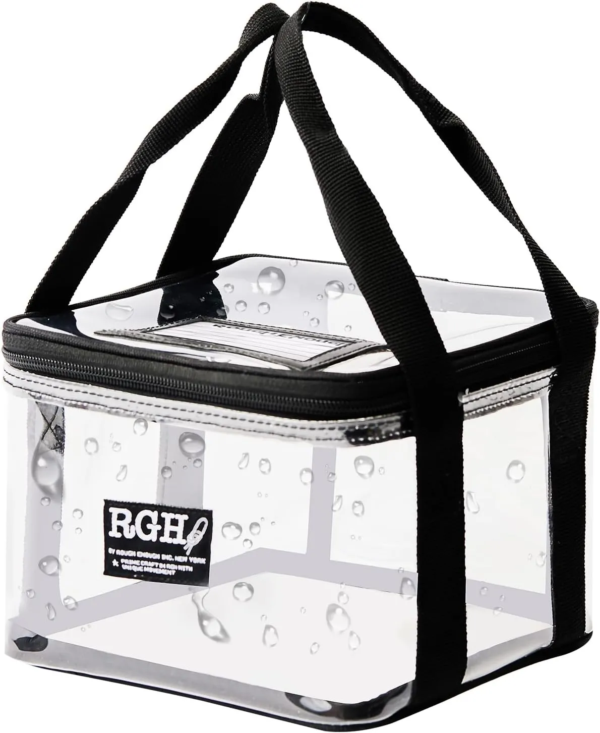 Rough Enough Clear Cosmetic Bag Large Makeup Pouch for Purse Toiletry Organizer for Travel Women with Ykk Zipper Sturdy Handle Water Resistant