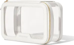 ROWNYEON Clear Makeup Case Toiletry Bag Multipurpose Travel Makeup Train Case Portable Cosmetic Organizer Transparent Storage Bag （White）