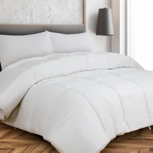 ROYALE Queen All Season Down Alternative Bedding - Lightweight Quilted Comforter with Corner Tabs - Ultra Soft Luxury Hotel Comforter - Box Stitched Duvet Insert (Queen, White)