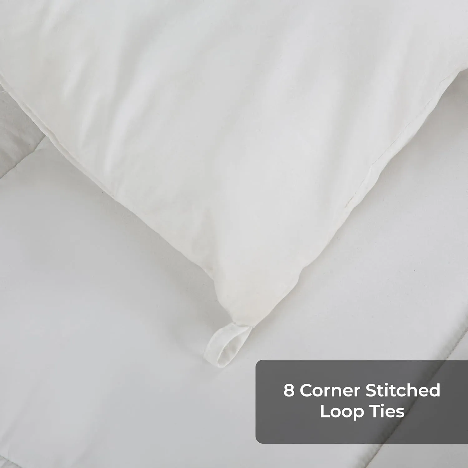 ROYALE Queen All Season Down Alternative Bedding - Lightweight Quilted Comforter with Corner Tabs - Ultra Soft Luxury Hotel Comforter - Box Stitched Duvet Insert (Queen, White)