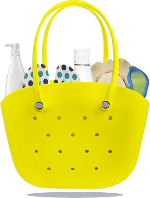 Rubber Beach Bag Large Waterproof Lightweight Washable Durable Bogo Bag Women Rubber Tote Bag for Beach, Pool, Gym