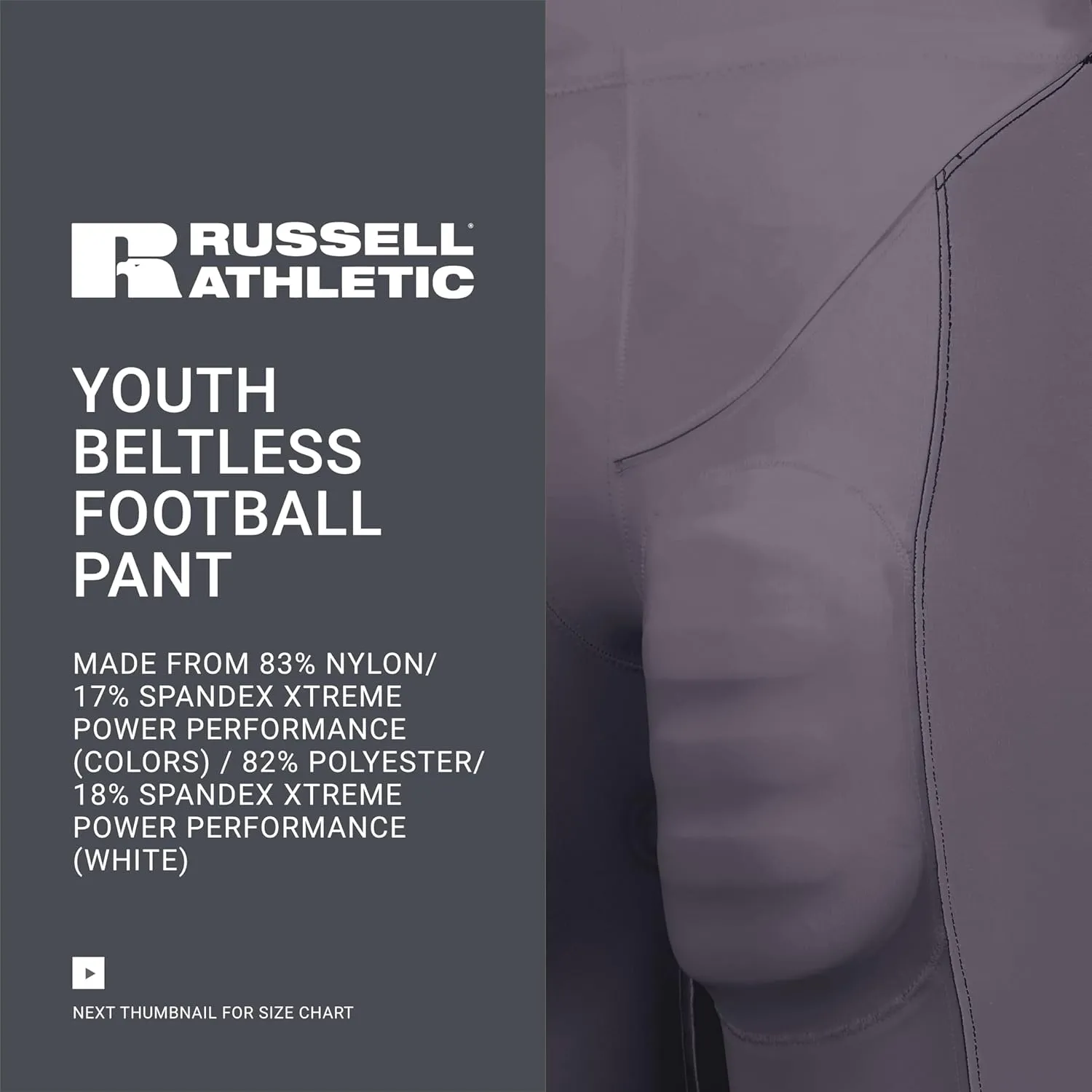 Russell Athletic Boys Youth Beltless Football Pant