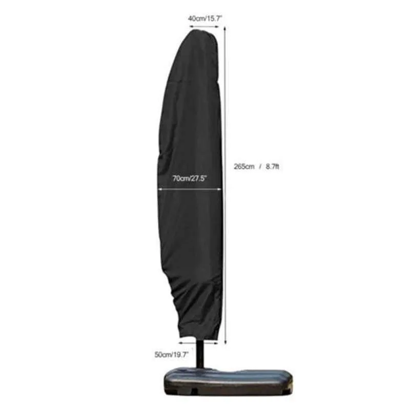 Rynx | 1pc Waterproof Oxford Polyester Outdoor Banana Umbrella Cover Garden Cantilever Parasol Rain Cover Accessory Black