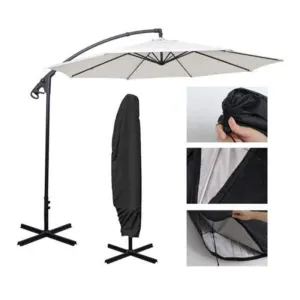 Rynx | 1pc Waterproof Oxford Polyester Outdoor Banana Umbrella Cover Garden Cantilever Parasol Rain Cover Accessory Black