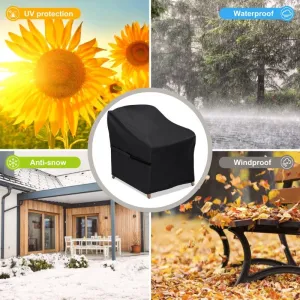 Rynx | 2 Pack Patio Chair Covers, Outdoor Grass Patio Furniture Protection, UV Protected with Waterproof