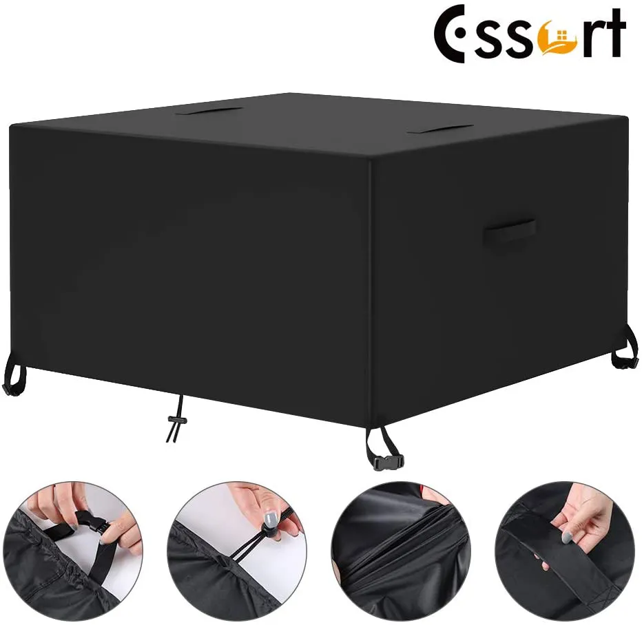 Rynx | ESSORT Outdoor Furniture Protection Waterproof Patio Table Protectors, 4-6 Seat Tough Wind Resistant Square Garden Table Sofa Protection, UV Resistant (83.5''x48.4''x29'')