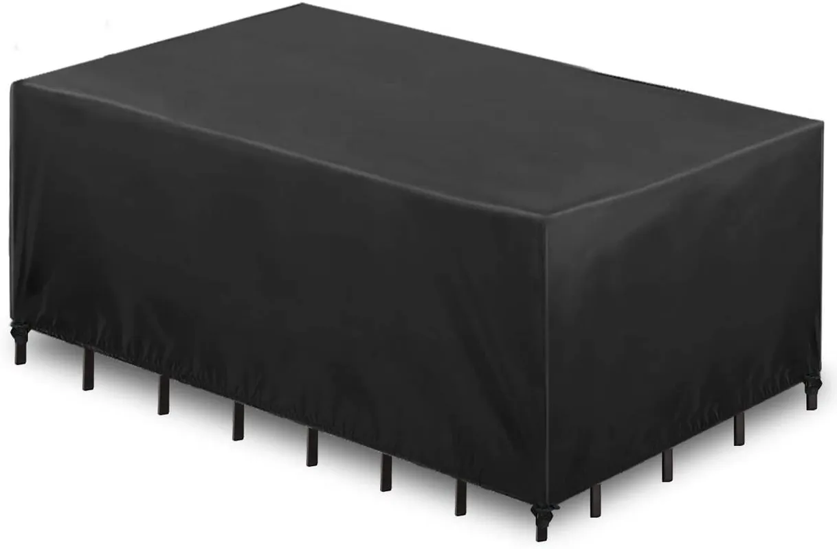 Rynx | ESSORT Outdoor Furniture Protection Waterproof Patio Table Protectors, 4-6 Seat Tough Wind Resistant Square Garden Table Sofa Protection, UV Resistant (83.5''x48.4''x29'')