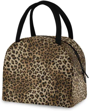 Rynx | ZZKKO Leopard Animal Lunch Bag Box Tote Organizer Lunch Container Insulated Zipper Meal Prep Cooler Bag For Women Men Home School Office Outdoor Use