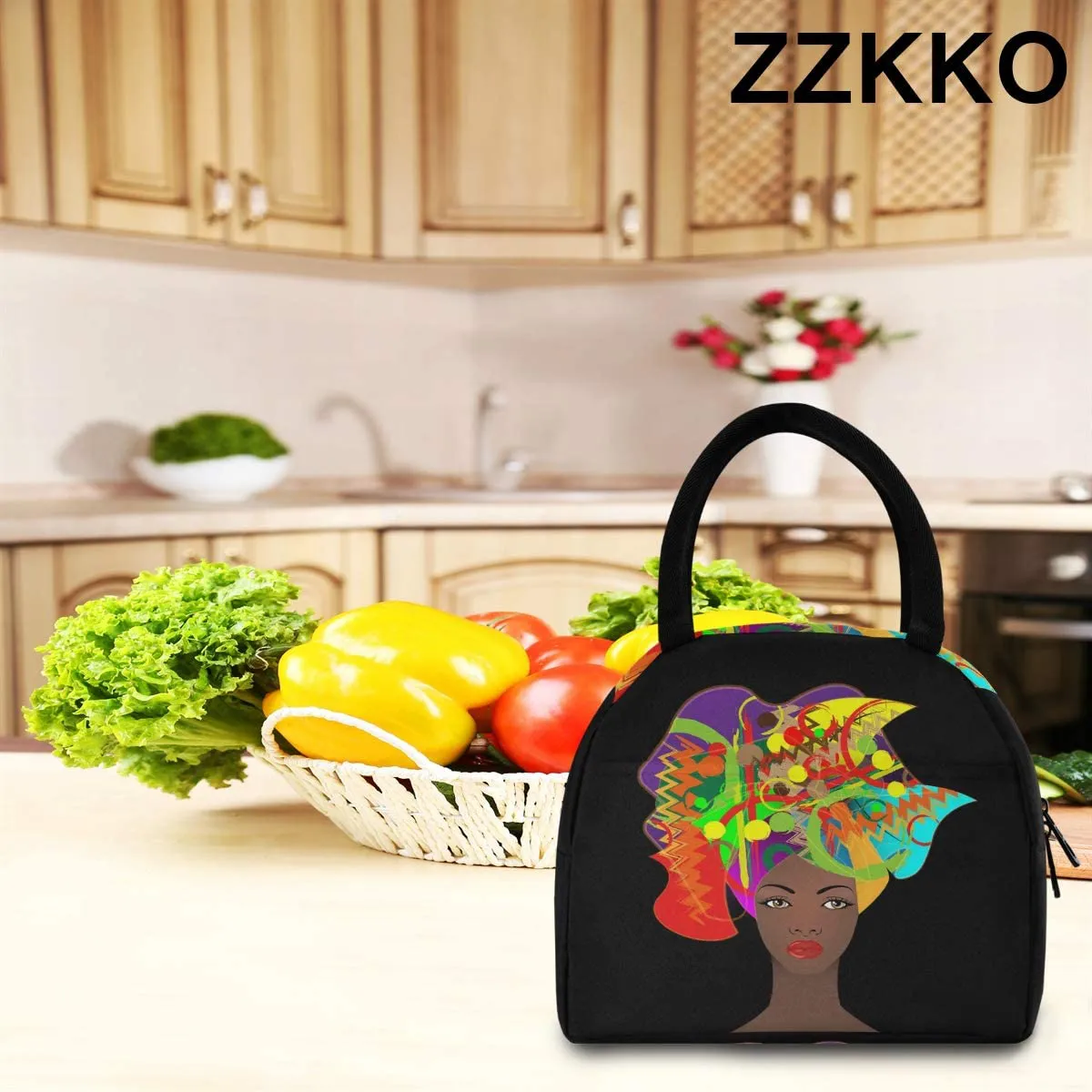 Rynx | ZZKKO Leopard Animal Lunch Bag Box Tote Organizer Lunch Container Insulated Zipper Meal Prep Cooler Bag For Women Men Home School Office Outdoor Use