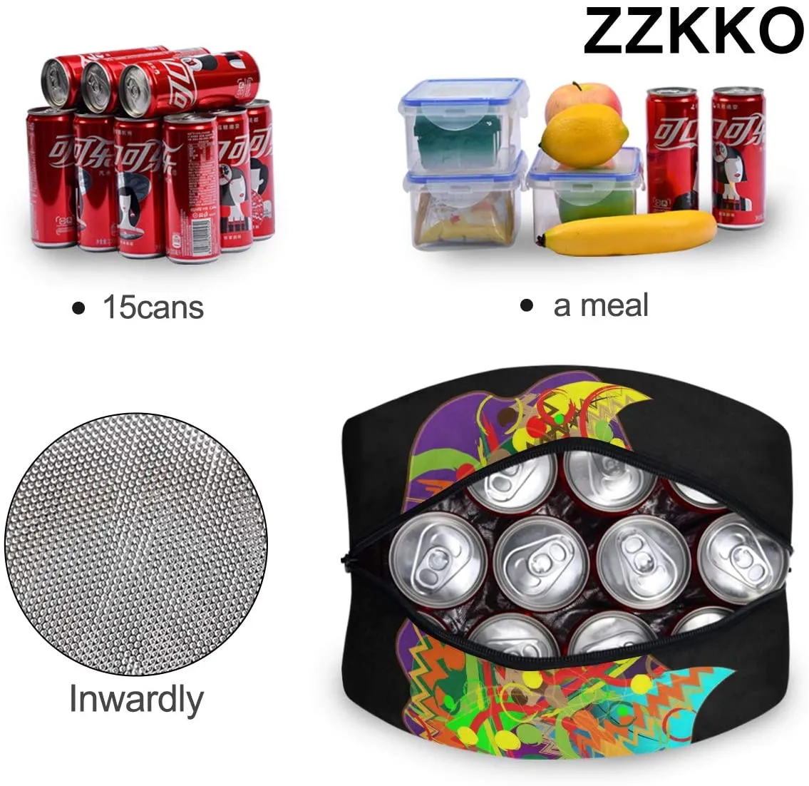 Rynx | ZZKKO Leopard Animal Lunch Bag Box Tote Organizer Lunch Container Insulated Zipper Meal Prep Cooler Bag For Women Men Home School Office Outdoor Use