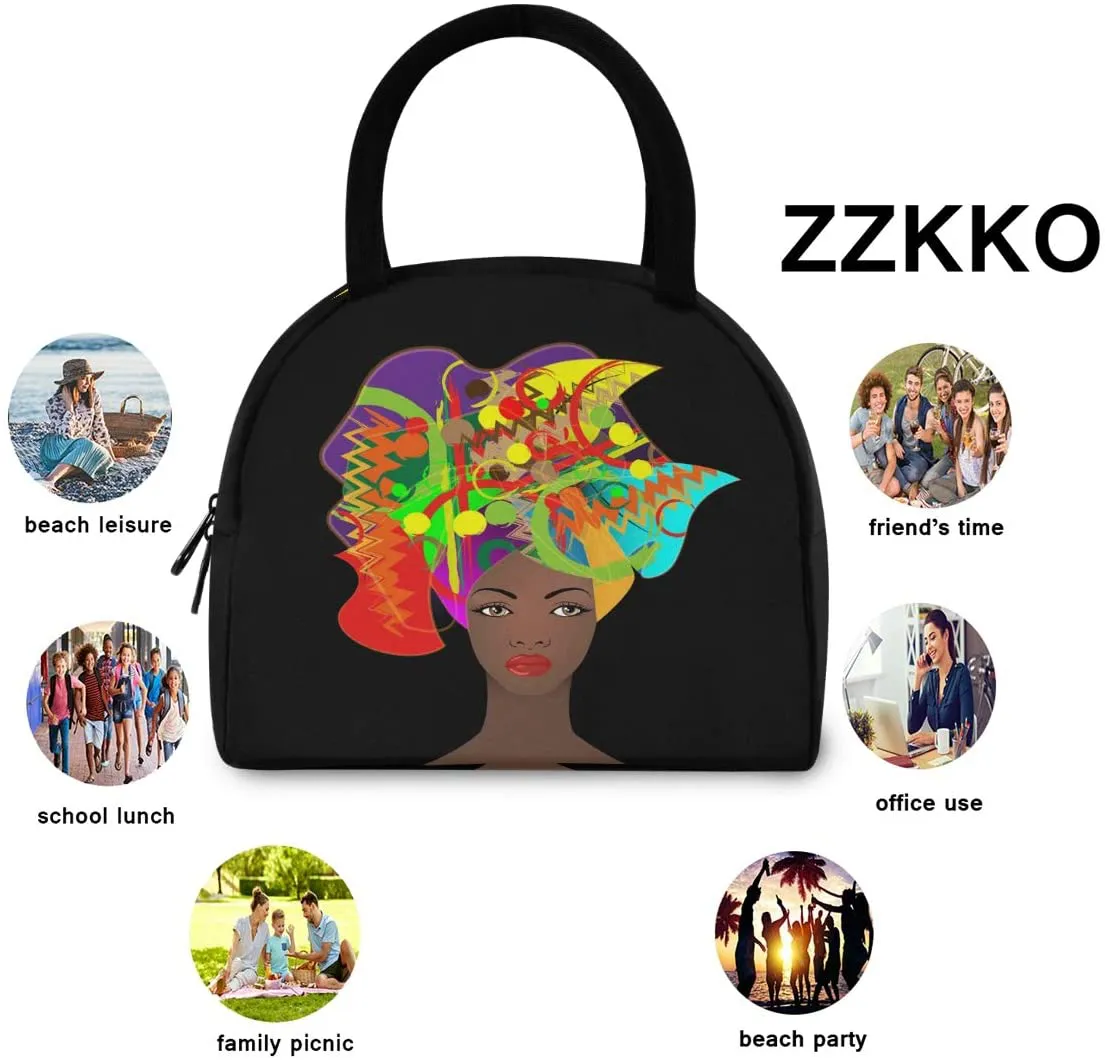 Rynx | ZZKKO Leopard Animal Lunch Bag Box Tote Organizer Lunch Container Insulated Zipper Meal Prep Cooler Bag For Women Men Home School Office Outdoor Use