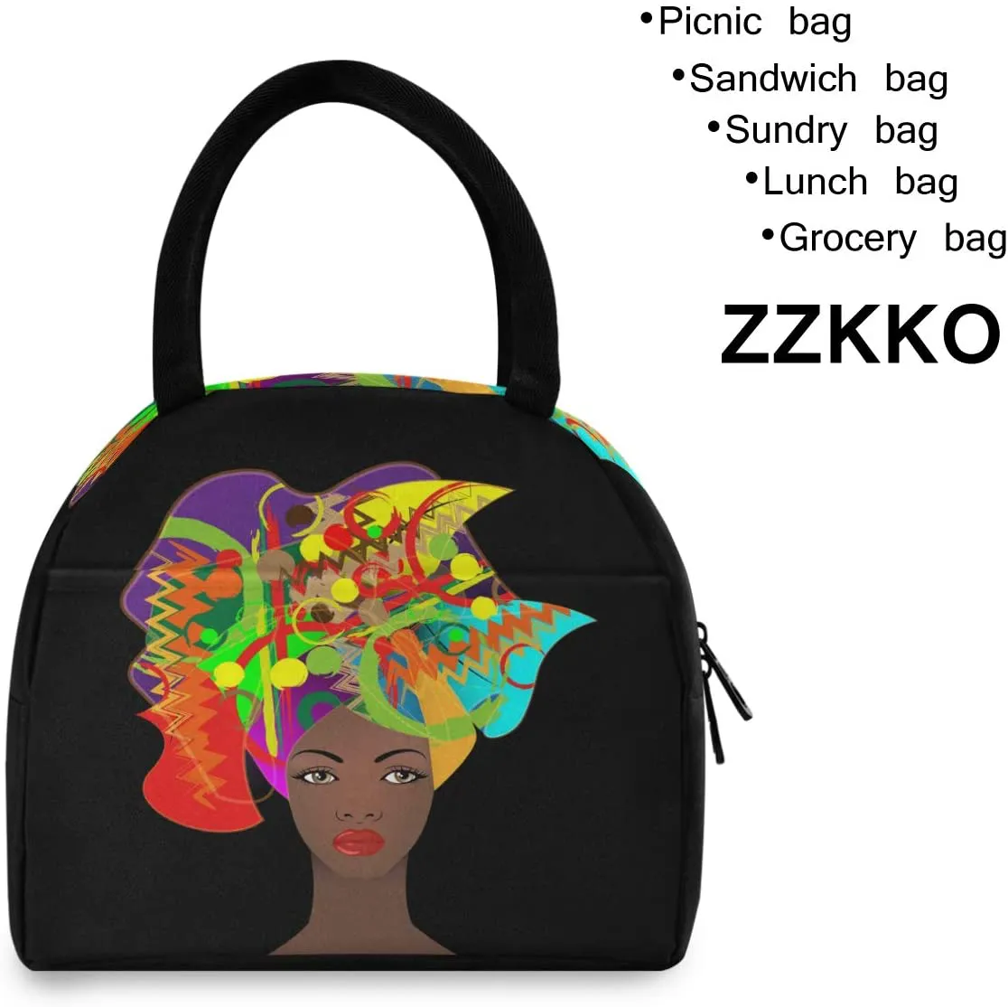 Rynx | ZZKKO Leopard Animal Lunch Bag Box Tote Organizer Lunch Container Insulated Zipper Meal Prep Cooler Bag For Women Men Home School Office Outdoor Use