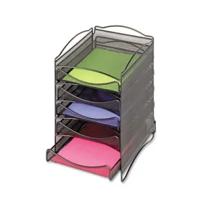 Safco® Onyx Stackable Literature Organizer, Five-Drawer, 10.25 x 12.75 x 15.25, Black