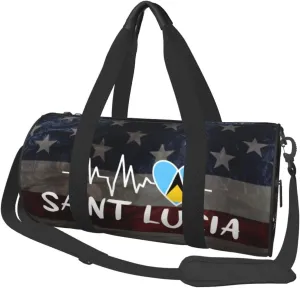 Saint Lucia Heartbeat Duffel Bag Gym Bag Travel Sports Tote Large Foldable Beach Swim Yoga0