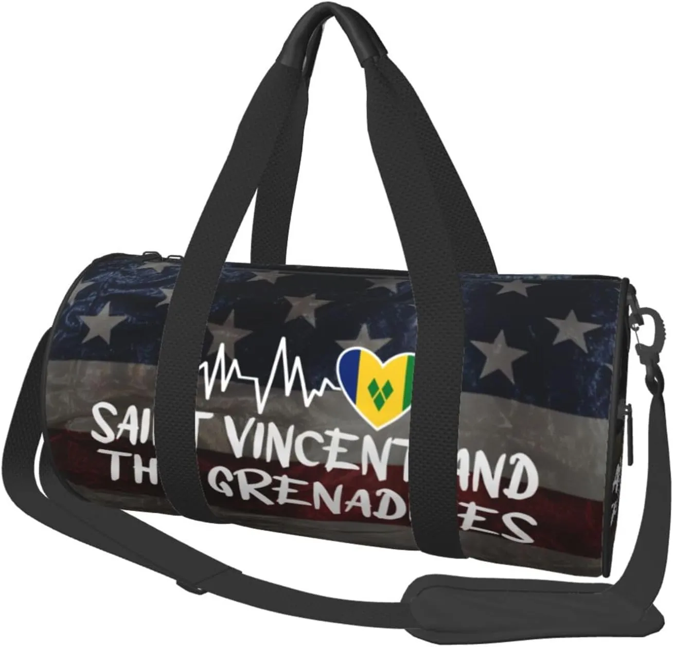 Saint Vincent And The Grenadines Heartbeat Duffel Bag Gym Bag Travel Sports Tote Large Foldable Beach Swim Yoga7