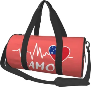 Samoa Heartbeat Duffel Bag Gym Bag Travel Sports Tote Large Foldable Beach Swim Yoga9