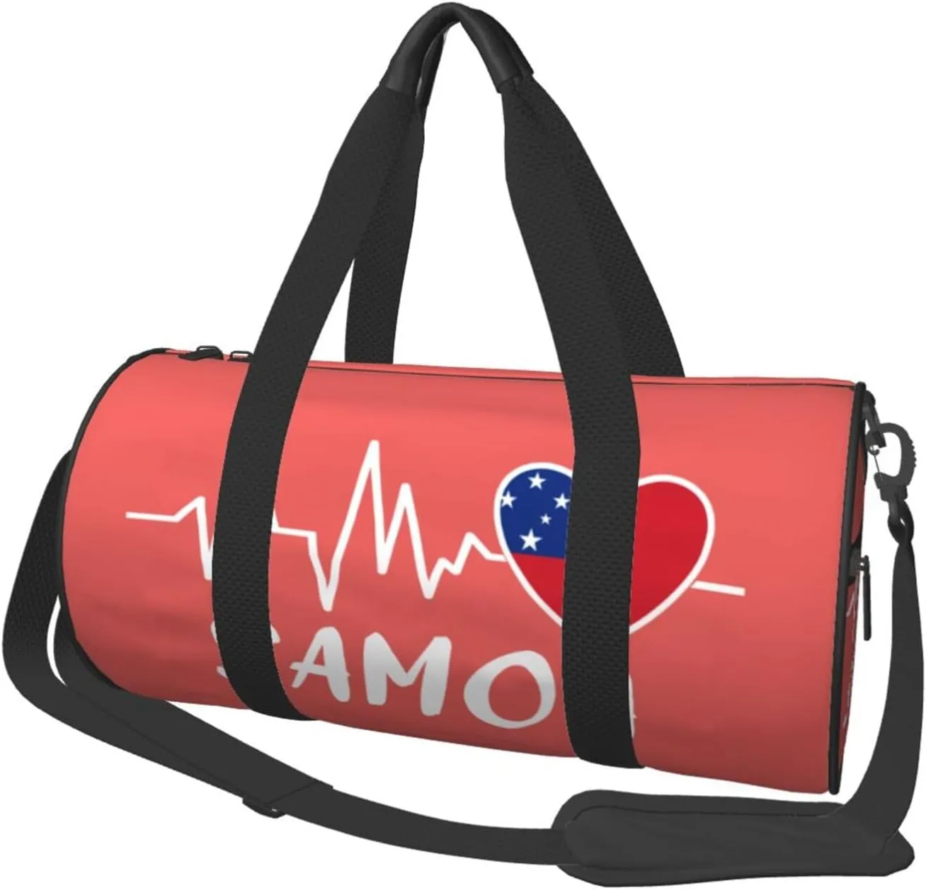 Samoa Heartbeat Duffel Bag Gym Bag Travel Sports Tote Large Foldable Beach Swim Yoga9