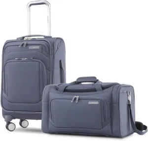 Samsonite Ascentra Softside Luggage, 2-Piece Set (Duffel/19 inch Carry-on), Slate