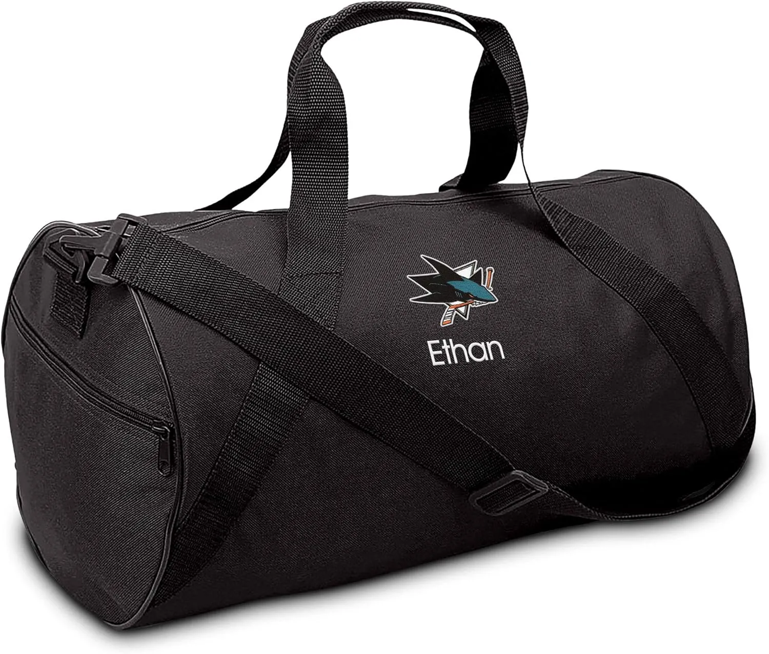 San Jose Sharks Personalized Youth Duffel Bag (Black)