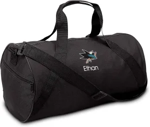 San Jose Sharks Personalized Youth Duffel Bag (Black)