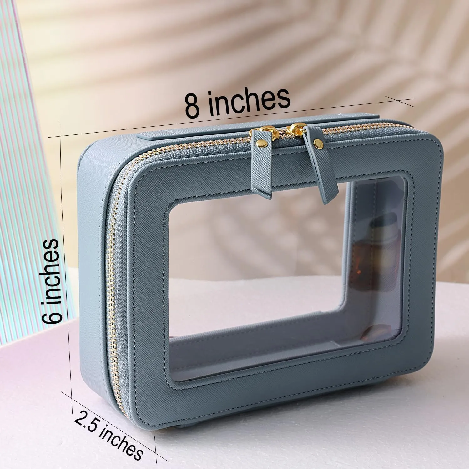 SANHECUN Toiletry bag waterproof cosmetic organizer with handle lagre opening for travelling