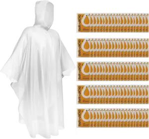 SaphiRose Disposable Rain Ponchos Emergency Clear Poncho