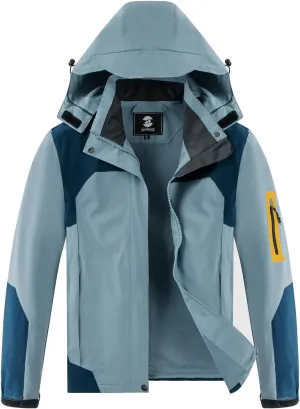 SaphiRose Womens Waterproof Rain jacket Lightweight Active Outdoor Raincoat with Removable Hood
