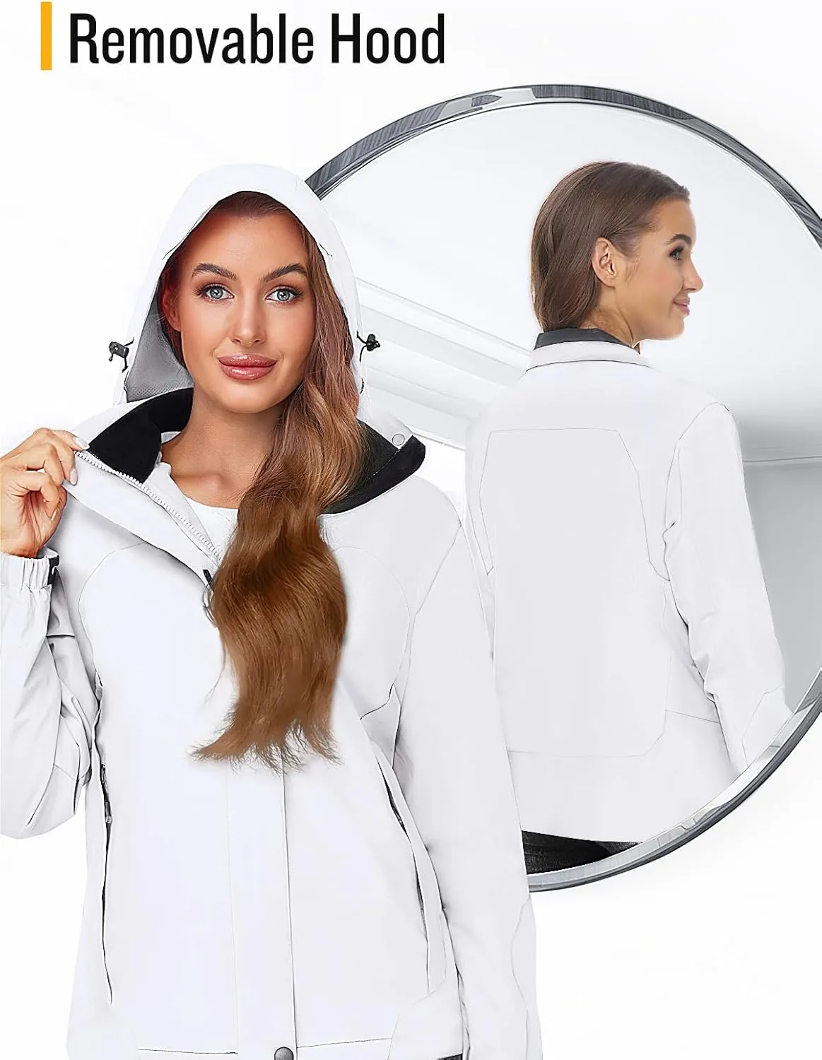 SaphiRose Womens Waterproof Rain jacket Lightweight Active Outdoor Raincoat with Removable Hood