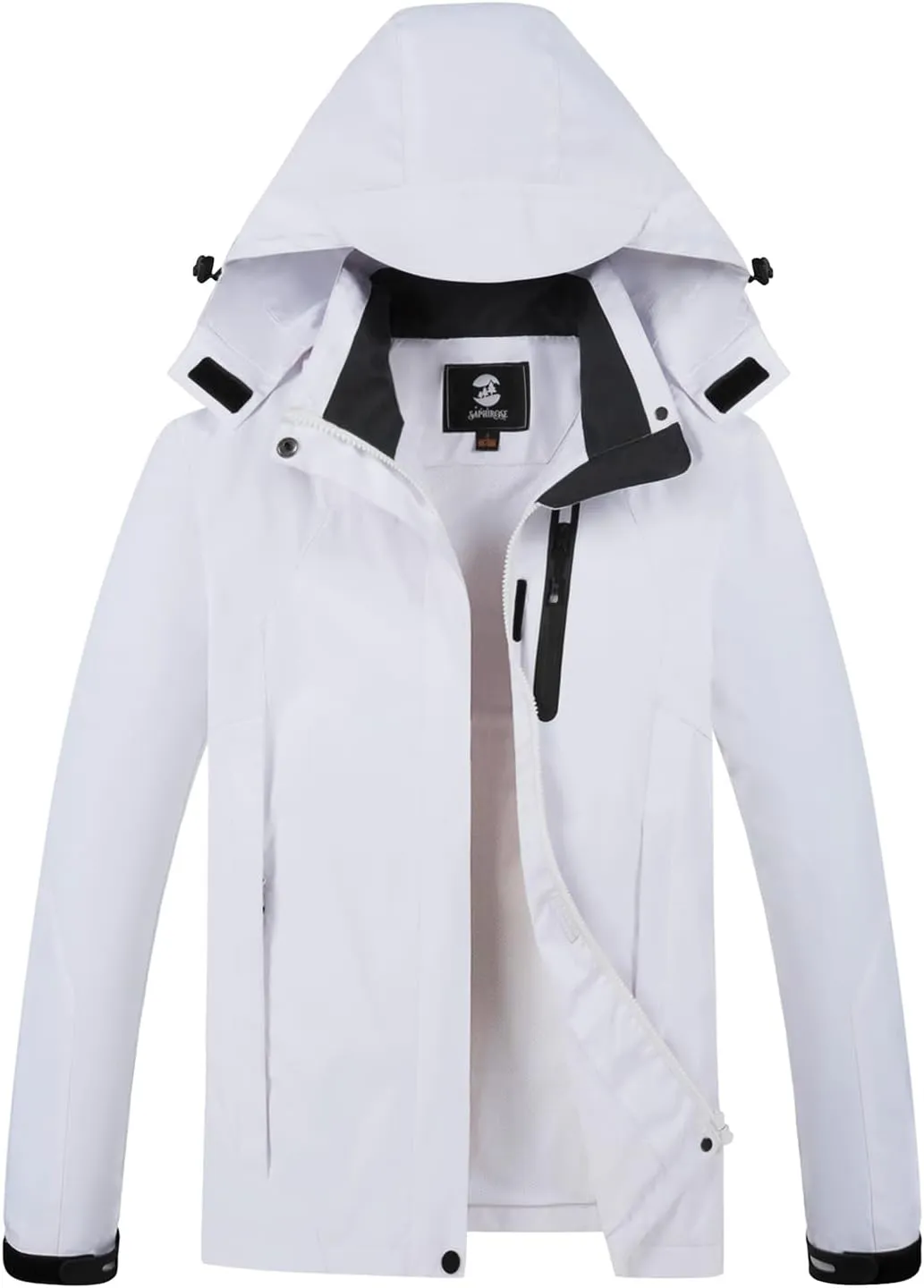 SaphiRose Womens Waterproof Rain jacket Lightweight Active Outdoor Raincoat with Removable Hood