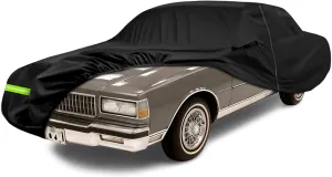 SAPUBK Waterproof Car Cover Compatible with 1977-1996 Chevy Caprice Coupe/Sedan, All Weather Classic Car Covers with Inner Cotton and Zipper Door for Snow Rain Dust Protection