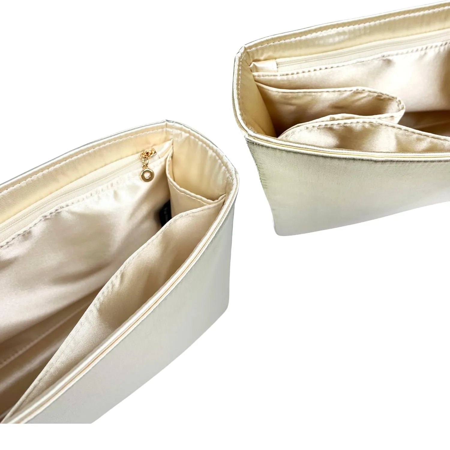 Satin Organizer for Birkin 25,30,35,40,42,45,50, Silk Insert with Zipper Pocket, Trapezoid Shape (BK 30, Burgundy)