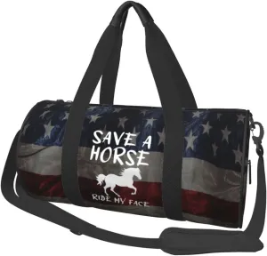 Save A Horse Ride My Face Duffel Bag Gym Bag Travel Sports Tote Large Foldable Beach Swim Yoga2