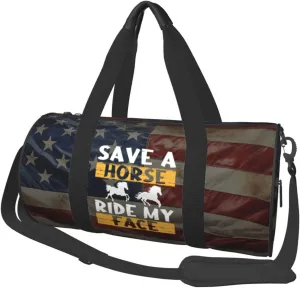Save A Horse Ride My Face Duffel Bag Gym Bag Travel Sports Tote Large Foldable Beach Swim Yoga7
