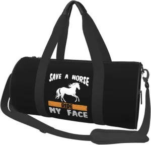 Save A Horse Ride My Face Duffel Bag Gym Bag Travel Sports Tote Large Foldable Beach Swim Yoga9