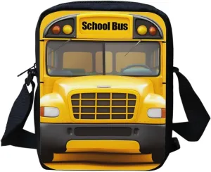 School Bus Messenger Bag for Women Girls, Small Sling Messenger Bag for Party