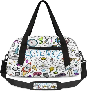 Science Experiment Duffel Bag for Women Men Travel Bag Small Gym Bag Waterproof Workout Overnight Tote Bag for Sport Dance Weekend Yoga