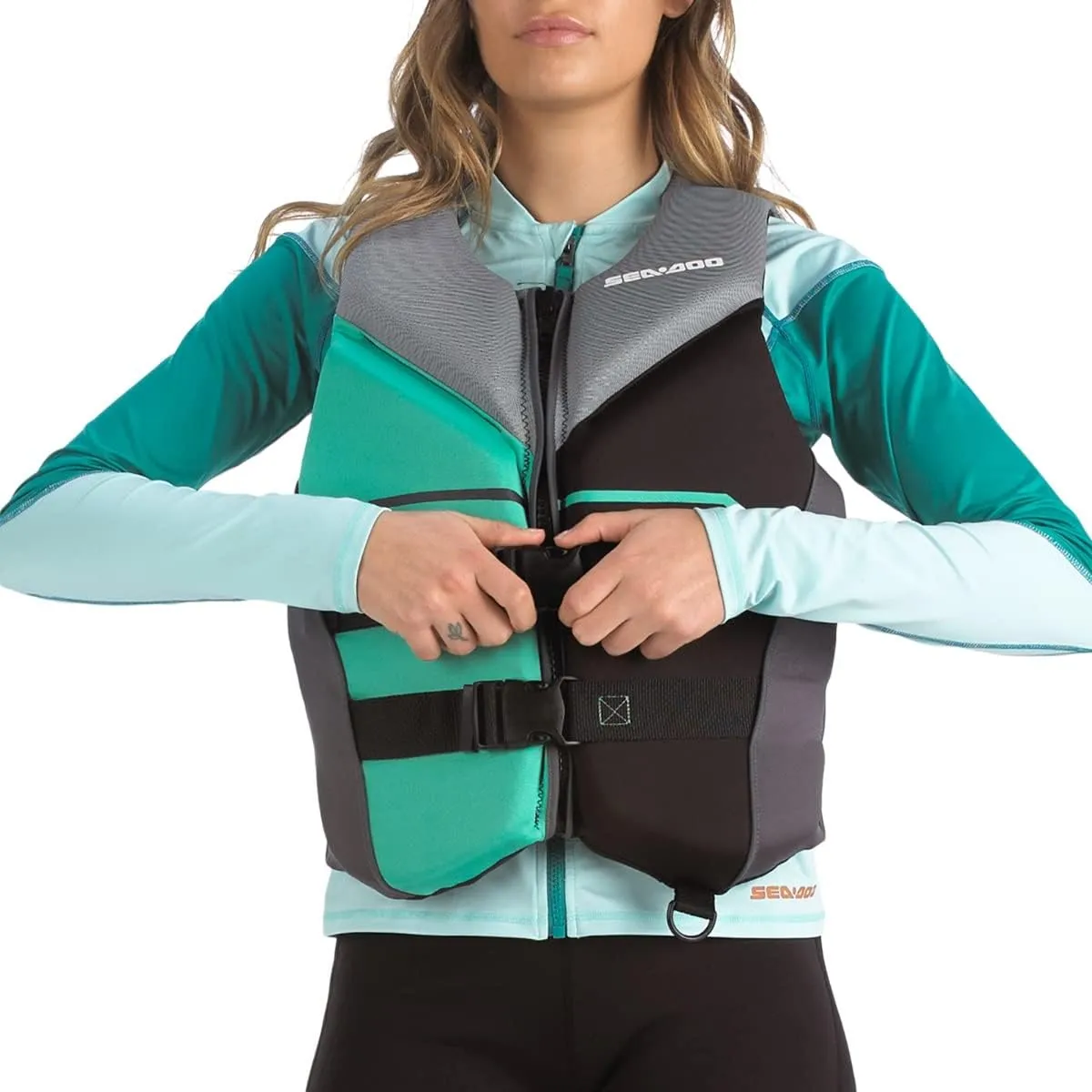 Sea-Doo Freedom Adult Unisex PFD/Life Jacket (Ecoprene) 285980, Teal, X-Small