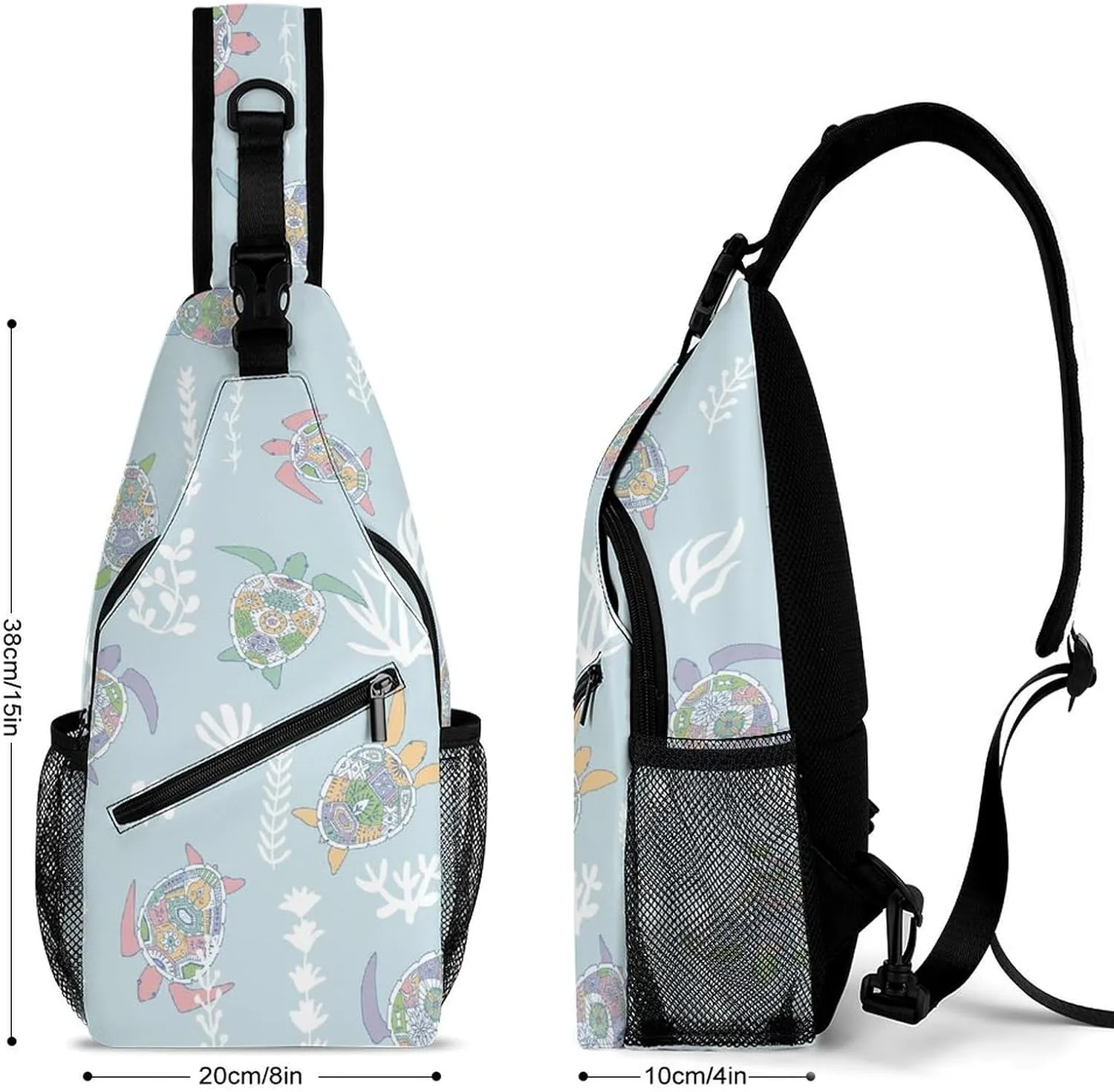 Sea-turtles-texture Sling Bag Crossbody Backpack for Men Women Chest Bag For Travel Hiking Cycling Camping, 38x20cm, Style-4