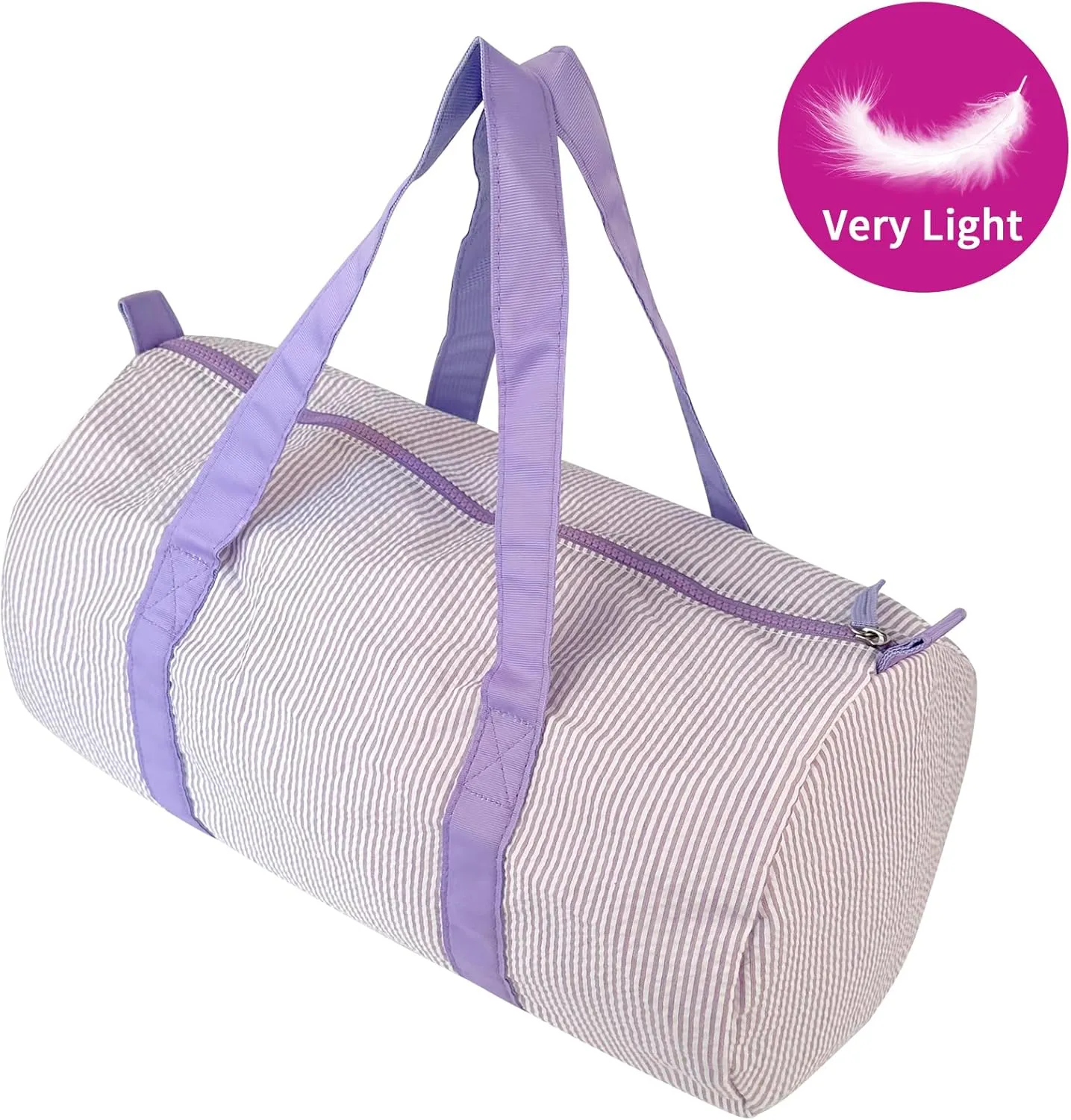 Seersucker Kids Toddler Light Weight Roomy Overnight Weekend Travel Duffel Bag (Purple)