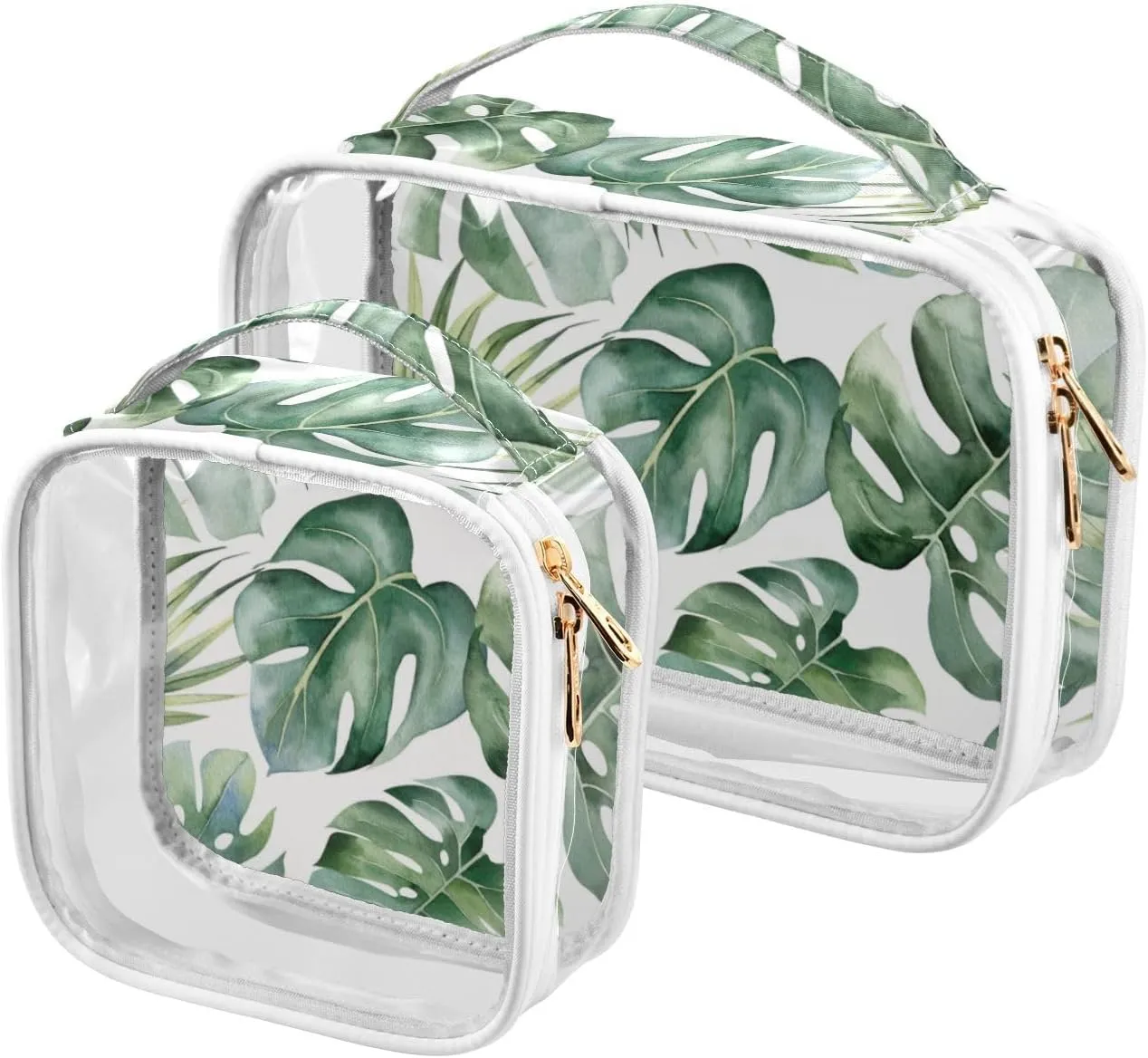 senya Toiletry Bags Cute Bunny and Flowers, Clear Makeup Organizing Bag for Women Men, Waterproof Makeup Bag Travel Cosmetic Bags for Bathroom, Business, Vacation - 2 Pack