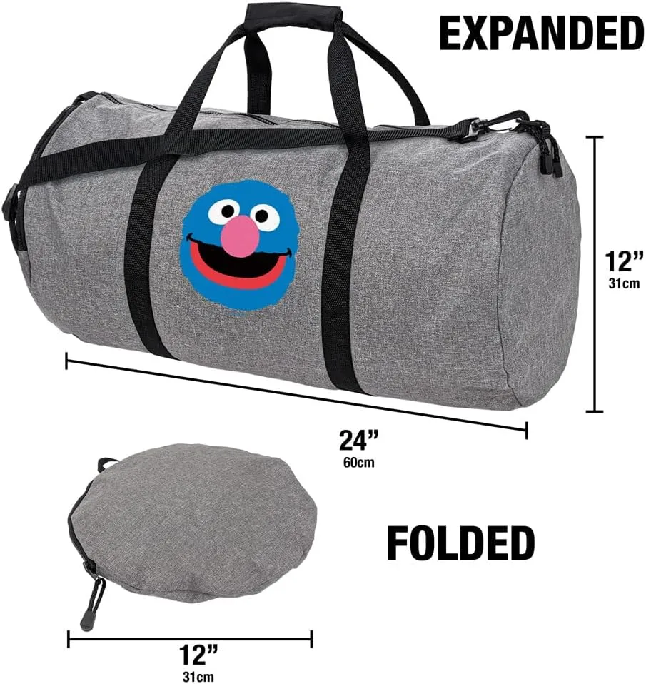 Sesame Street Grover Head Lightweight Duffel Bag for Sports and Gym Packable for Travel
